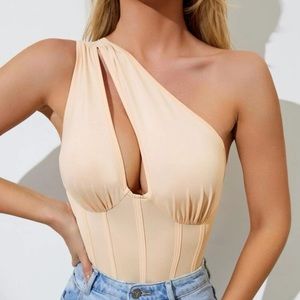 One shoulder corset top